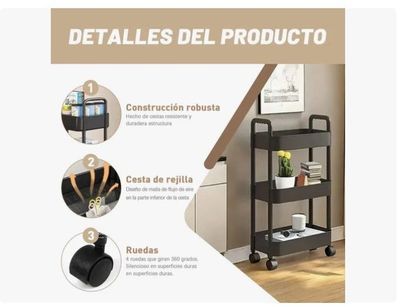 Imagen 2 del producto Carrito Organizador Con Ruedas  Multiuso 3 Niveles