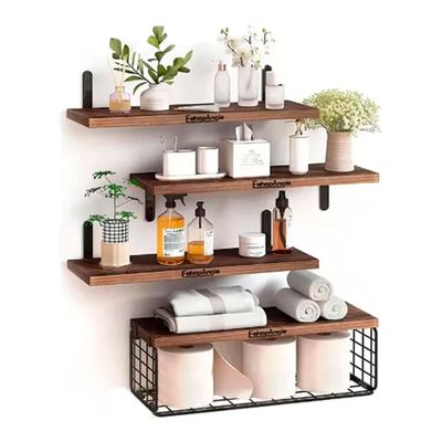 Repisas Estantes Flotantes De Madera Modernas Marrón