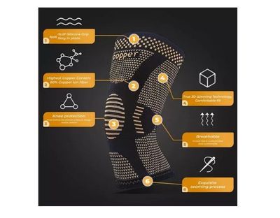 Imagen 2 del producto Rodillera Deportiva Ortopédica Soporte Con Fibra De Cobre