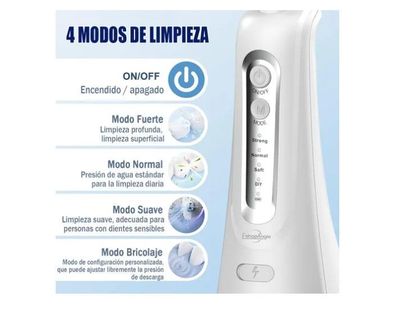 Imagen 2 del producto Irrigador Dental Recargable Limpieza Bucal Con Accesorios