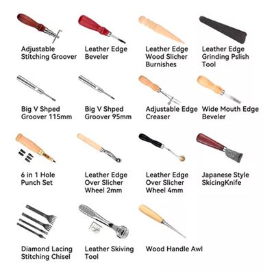 Imagen 2 del producto Kit 19 Piezas Herramientas Cuero Pieles Artesanía