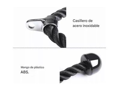 Imagen 2 del producto Cuerda Soga Para Triceps, Biceps Polea Mancuernas Fitness