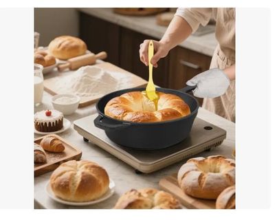 Imagen 2 del producto Sartenes De Hierro Fundido Gruesa Doble Uso 26cm