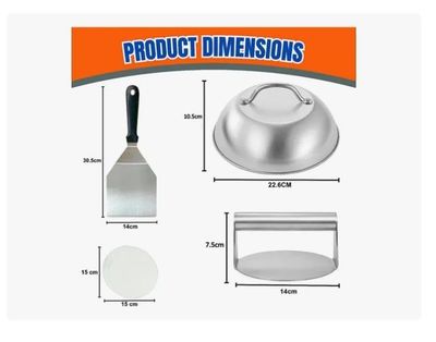 Imagen 2 del producto Kit De Prensa De Hamburguesas De Acero Inoxidable