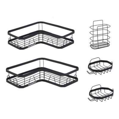 Set 5 Piezas Esquinero Organizador Ducha Baño Con Adhesivos
