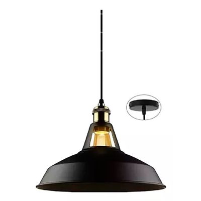 Lampara Colgante Retro Campana Aluminio Soquetee27+ampolleta