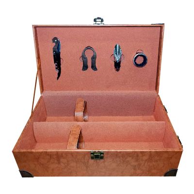 Imagen 2 del producto Caja Para Vinos Maleta De Cuero Con Accesorios 