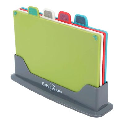 Imagen 2 del producto Tablas Para Picar Utensilio Cocina Con Base Colores 4 Piezas Lisa