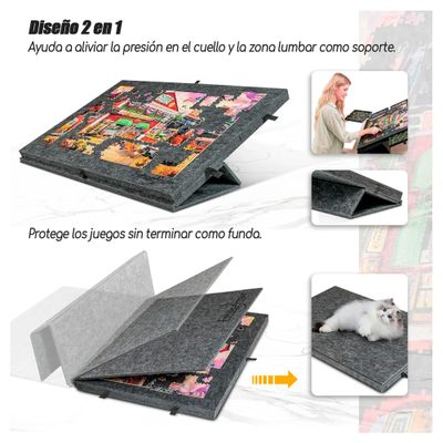 Imagen 2 del producto Tabla De Rompecabezas Inclinable Con Soporte Y 6 Cajones