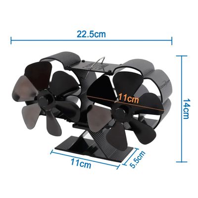 Imagen 2 del producto Ventilador Estufa A Leña 6 Aspas Chimenea Sin Electricidad 11 Cm
