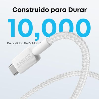 Imagen 2 del producto Cable USB-A a USB-C Anker Carga Regular 15W 1m Blanco