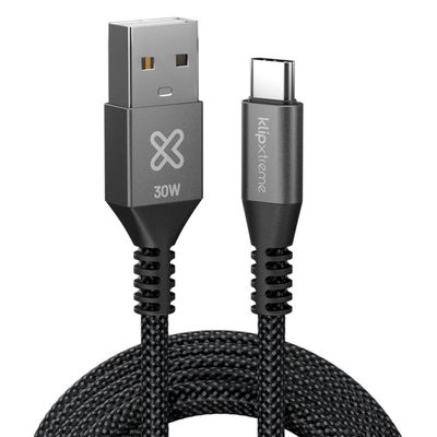 Klip Xtreme Cable Trenzado USB-A USB-C PowerGo 050 30W 3m