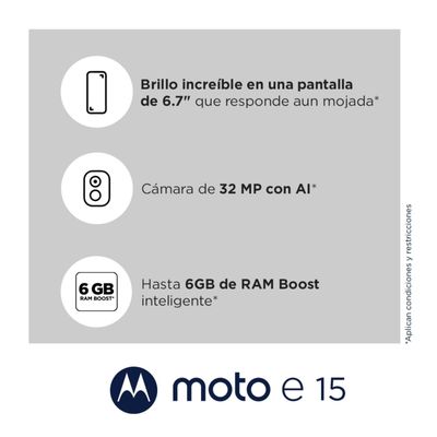 Imagen 2 del producto Motorola Moto E15 2+64GB Blue