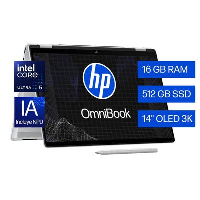 Imagen 2 del producto Notebook HP OmniBook X FlipNGAI 14-fm0051la 14"" Pantalla táctil Intel Core Ultra 5 16GB RAM 512