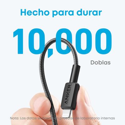 Imagen 2 del producto Cable USB-C a Lightning Anker Carga Rápida 60W 2m Negro