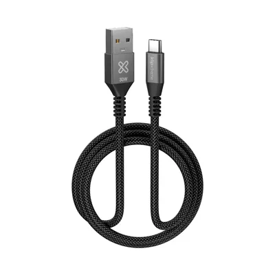 Klip Xtreme Cable Trenzado USB-A USB-C PowerGo 050 30W 1m