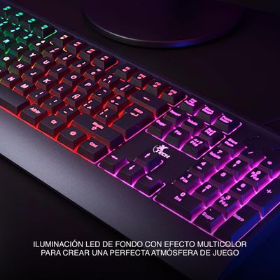 Imagen 2 del producto Teclado gamer retro iluminado LED c/cable Xtech XTK-050S