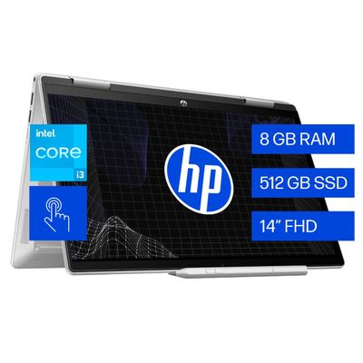 Imagen 2 del producto Notebook 2 en 1 HP Pavilion x360 14-ek1013la, Intel Core i3, 8 GB RAM, 512 GB SSD, 14, Pantalla táct
