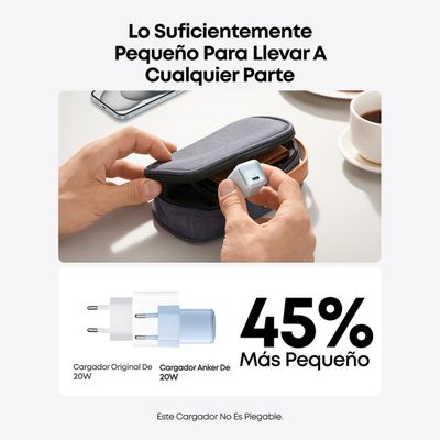 Imagen 2 del producto Cargador Carga Rápida Anker 511 Nano Pro 20W USB-C PowerIQ 3.0 Negro
