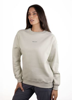 Polerón Marmot Mujer Mini Logo Crew Gris