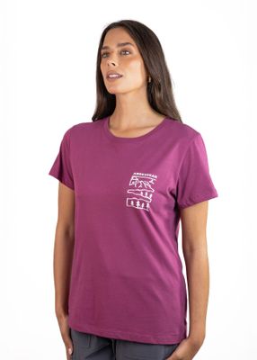 Polera Andesgear Mujer Paisaje Rojo