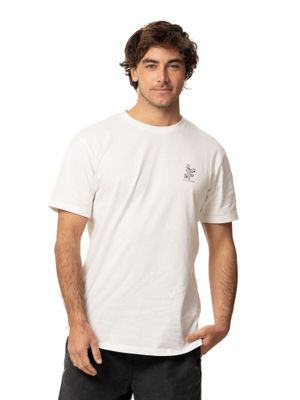 Polera Kivül Hombre Coral Blanco