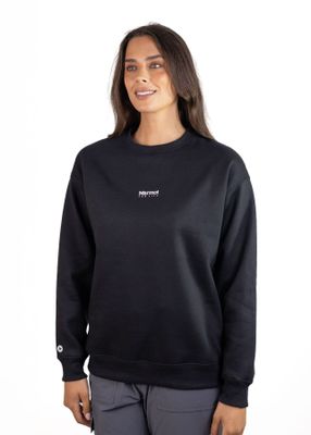 Polerón Marmot Mujer Mini Logo Crew Negro