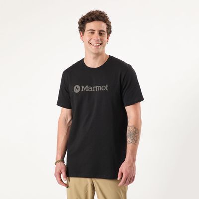 Polera Marmot Hombre Logo Tee Negro
