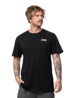 Polera Stoked Hombre Hawai Negro