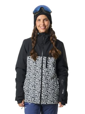 Chaqueta Kivul Mujer Koris Nieve Reciclada Negra con Print