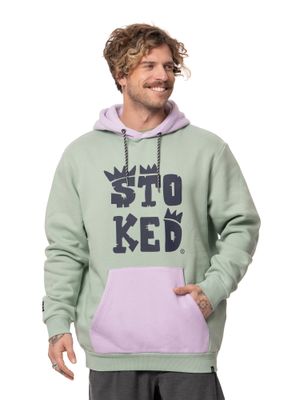 Poleron Stoked Hombre Logo Morado