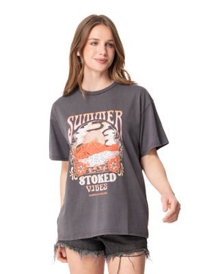 Polera Stoked Mujer Sunshine Gris