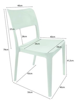 Imagen 2 del producto Silla Plástica Minimal Menta Dvp
