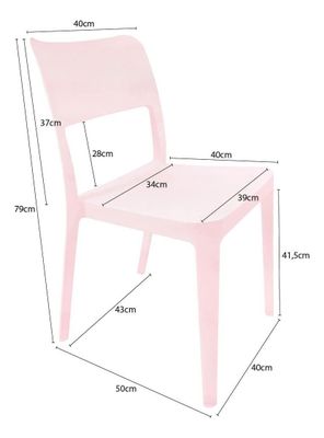 Imagen 2 del producto Silla Plástica Minimal Rosa Dvp