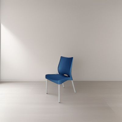 Silla Dvp Silla Plástica Azul Con Patas Metálicas Y Filtro U