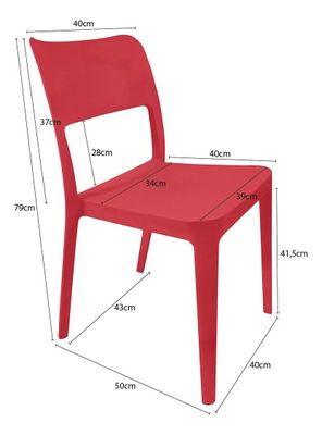 Imagen 2 del producto Silla Plástica Minimal Roja Dvp