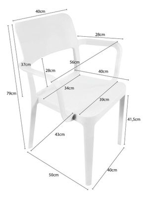 Imagen 2 del producto Silla Plástica Con Apoya Brazos Minimal Blanco Dvp