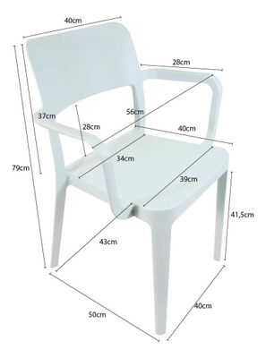 Imagen 2 del producto Silla Plástica Con Apoya Brazos Minimal Cian Dvp