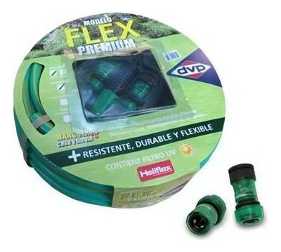 Manguera Pvc Malla 1/2'' 20 Metros Con Kit Verde Claro Dvp