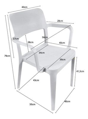 Imagen 2 del producto Silla Plástica Con Apoya Brazos Minimal Gris Dvp