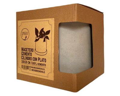 Imagen 2 del producto Macetero L Cilindro cemento Decogreen