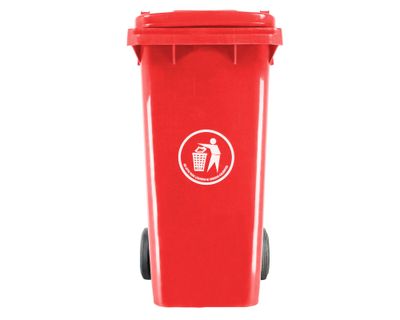 Basurero cuadrado rojo 120 lt