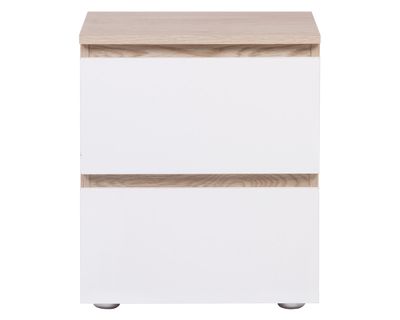 Velador 2 cajones Mallorca blanco/natural