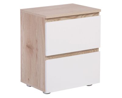 Imagen 2 del producto Velador 2 cajones Mallorca blanco/natural