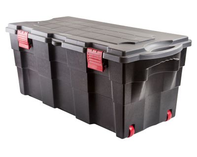 Baúl con ruedas negro/gris polipropileno 100 lt