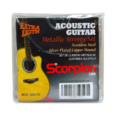 Imagen 2 del producto SET DE CUERDAS PARA GUITARRA ACÚSTICA MOD.SAA-70 SCORPION