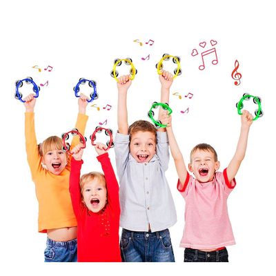 Imagen 2 del producto PANDERO 4"" PLÁSTICO AMARILLO MOD.CJ-4-YL HONDO