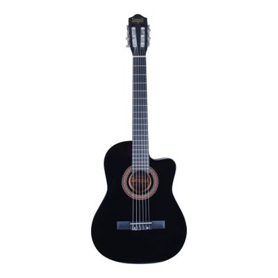 GUITARRA CUTAWAY 39 CUERDAS NYLON NEGRA ZARAGOZA