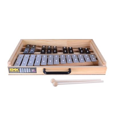METALOFONO 22NOTAS CROMADA CON CAJA DE MADERA RMX