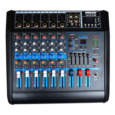 CONSOLA POWER MIXER 6CH BLUETOOTH UKS-6USB MEKSE
